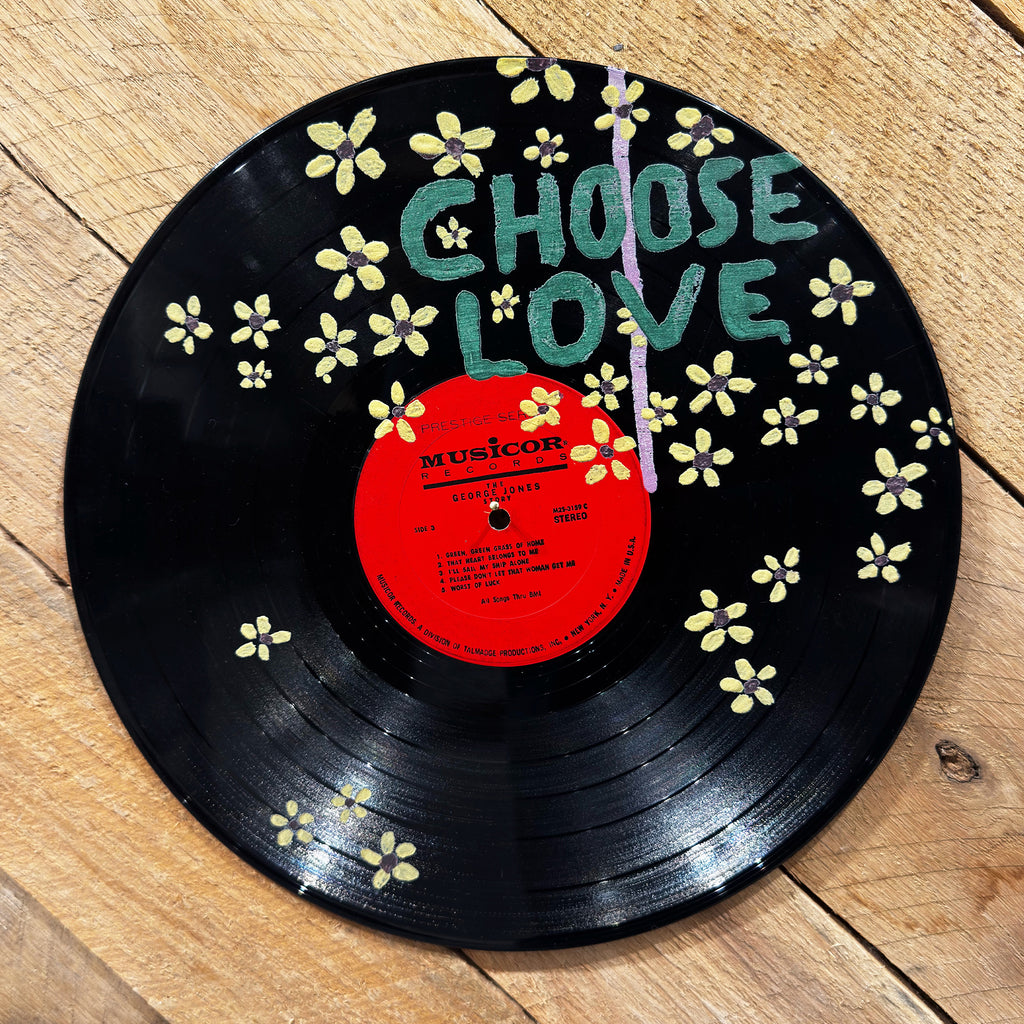 Choose Love Yellow Flowers Vinyl Record