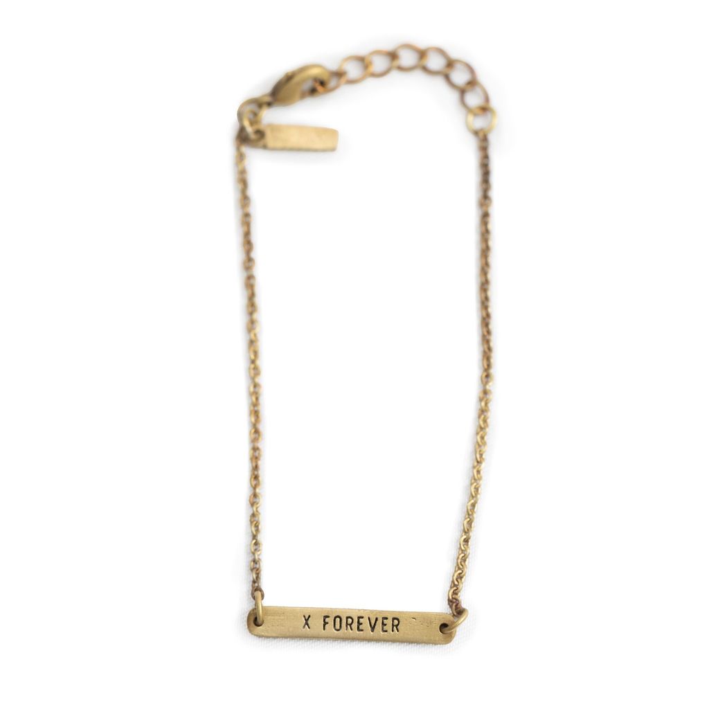 ***All My Heart (X Forever) Brass Reversible Bracelet