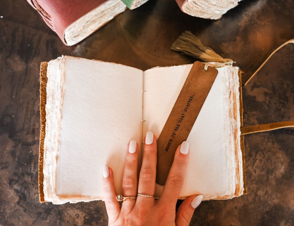 Here's To The Next Chapter Leather Bookmark