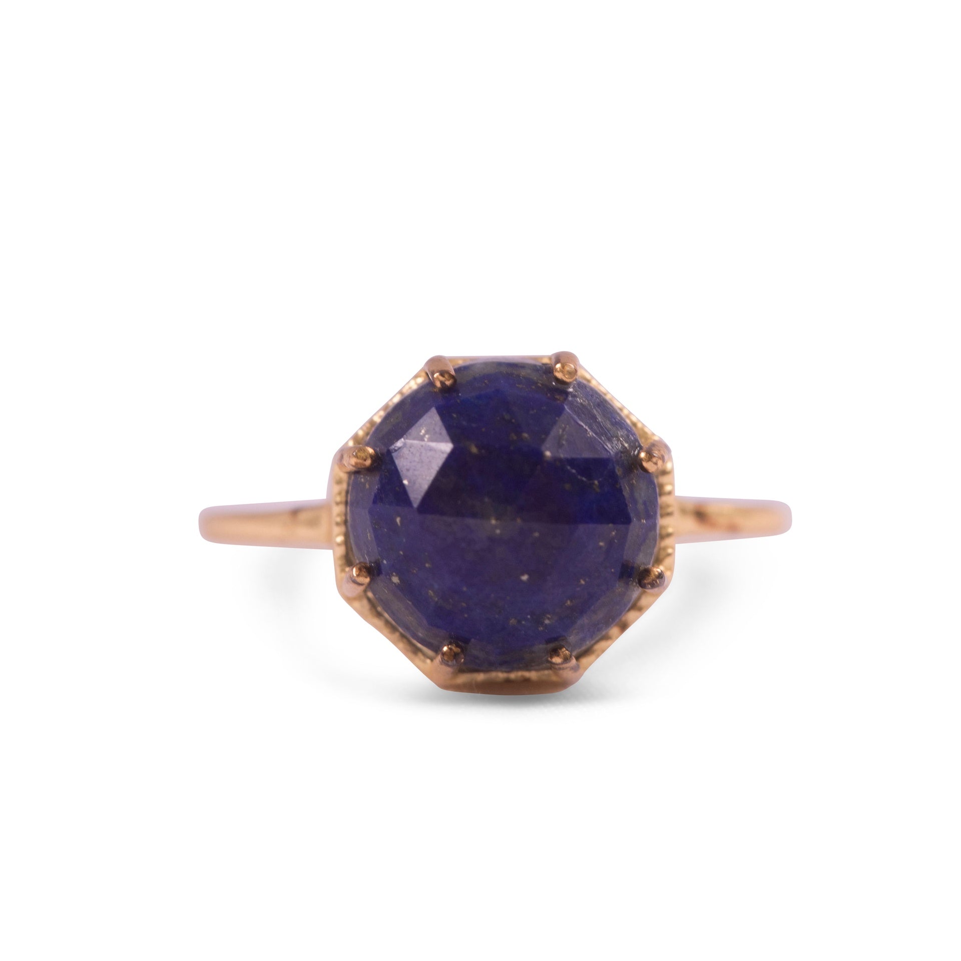 ***Gold Plated Ring with Lapis - Size