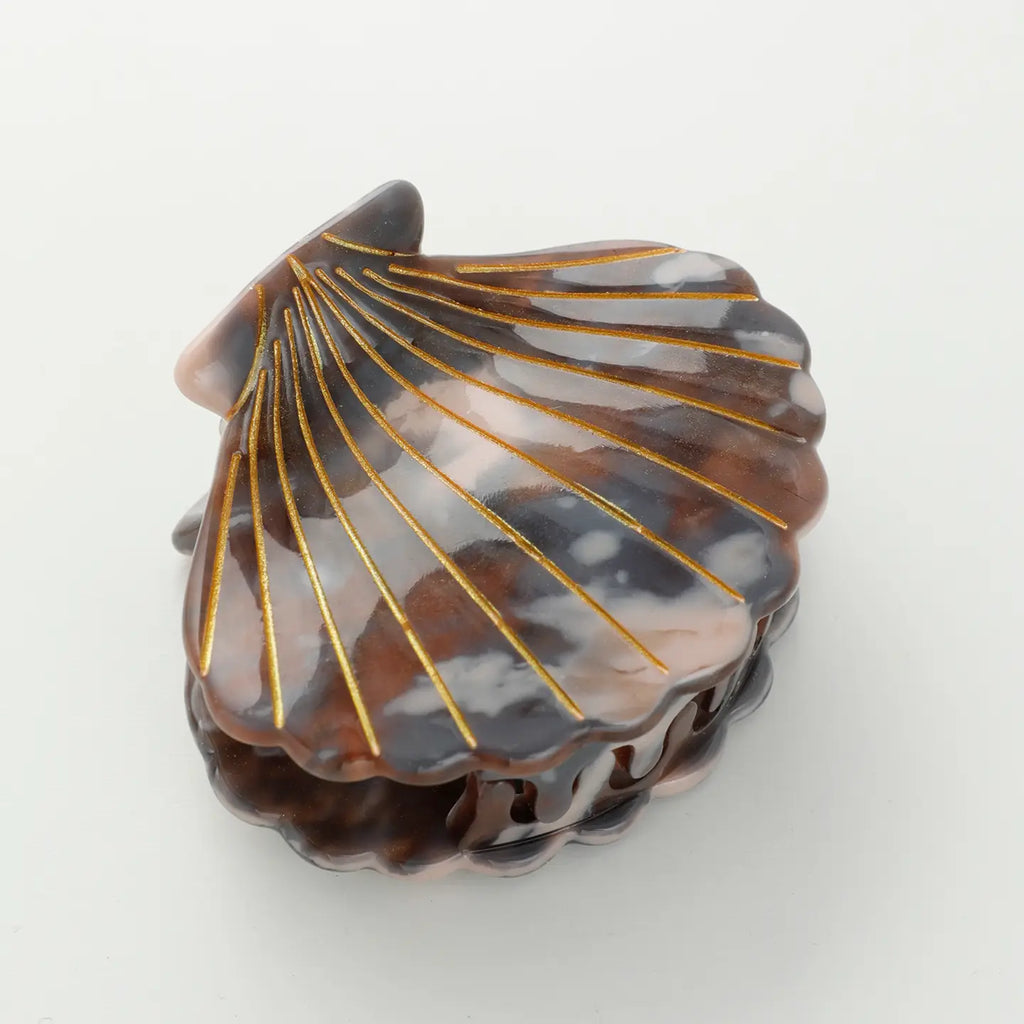 Calacatta Seashell Claw Clip, Small