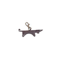 Brown Dachshund Leather Keychain