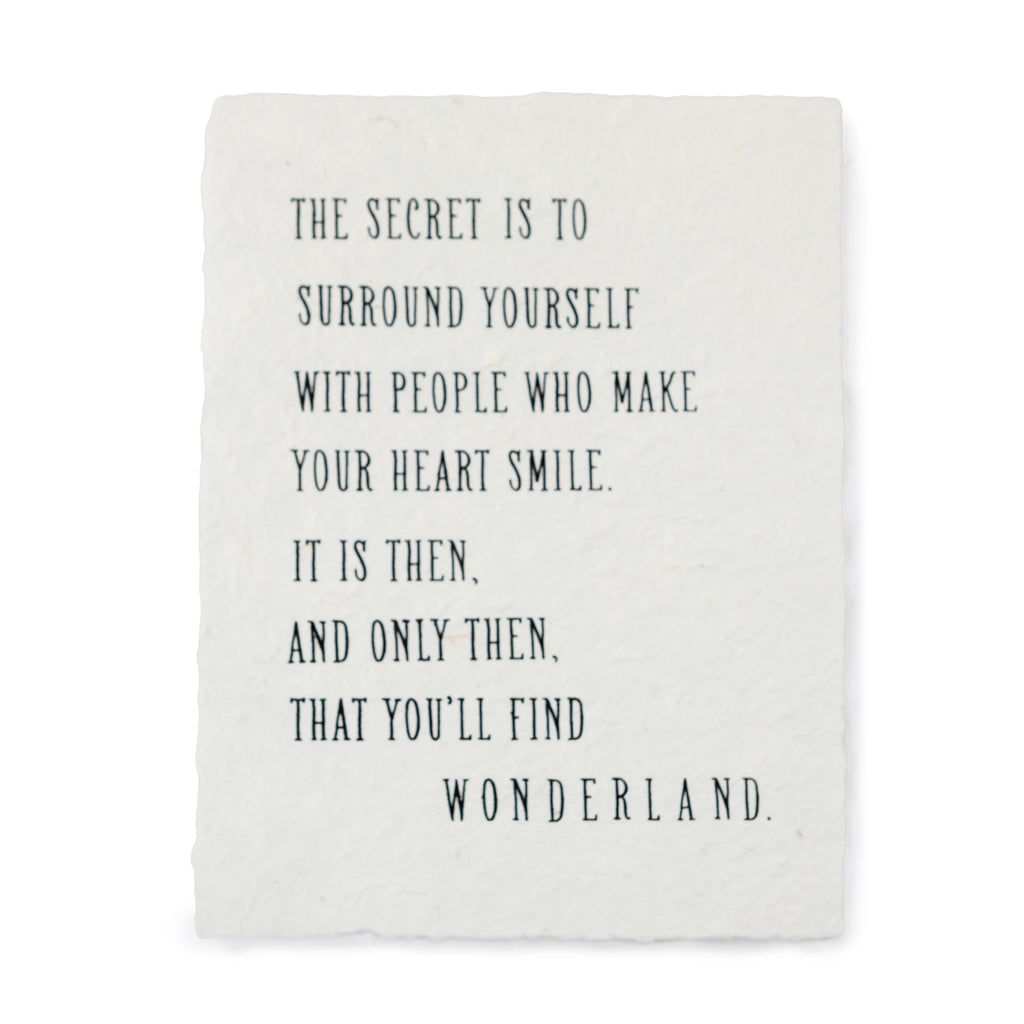 The Secret Is Handmade Paper Print