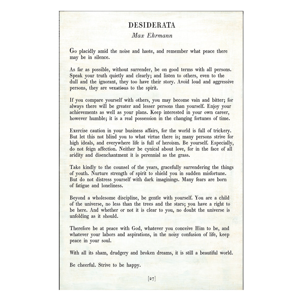 Desiderata Art Print - Poetry Collection