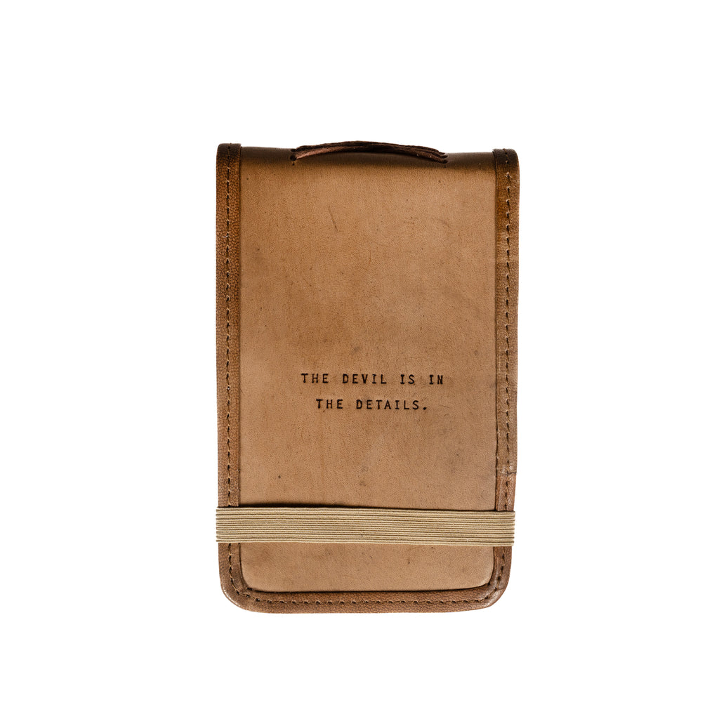The Devil Is In The Details Mini Signature Leather Journal - Maple