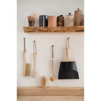 Beech Wood Dish Brush w/ Leather Strap, Natural