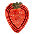 Hand-Painted Strawberry Measuring Cups, Set of 4