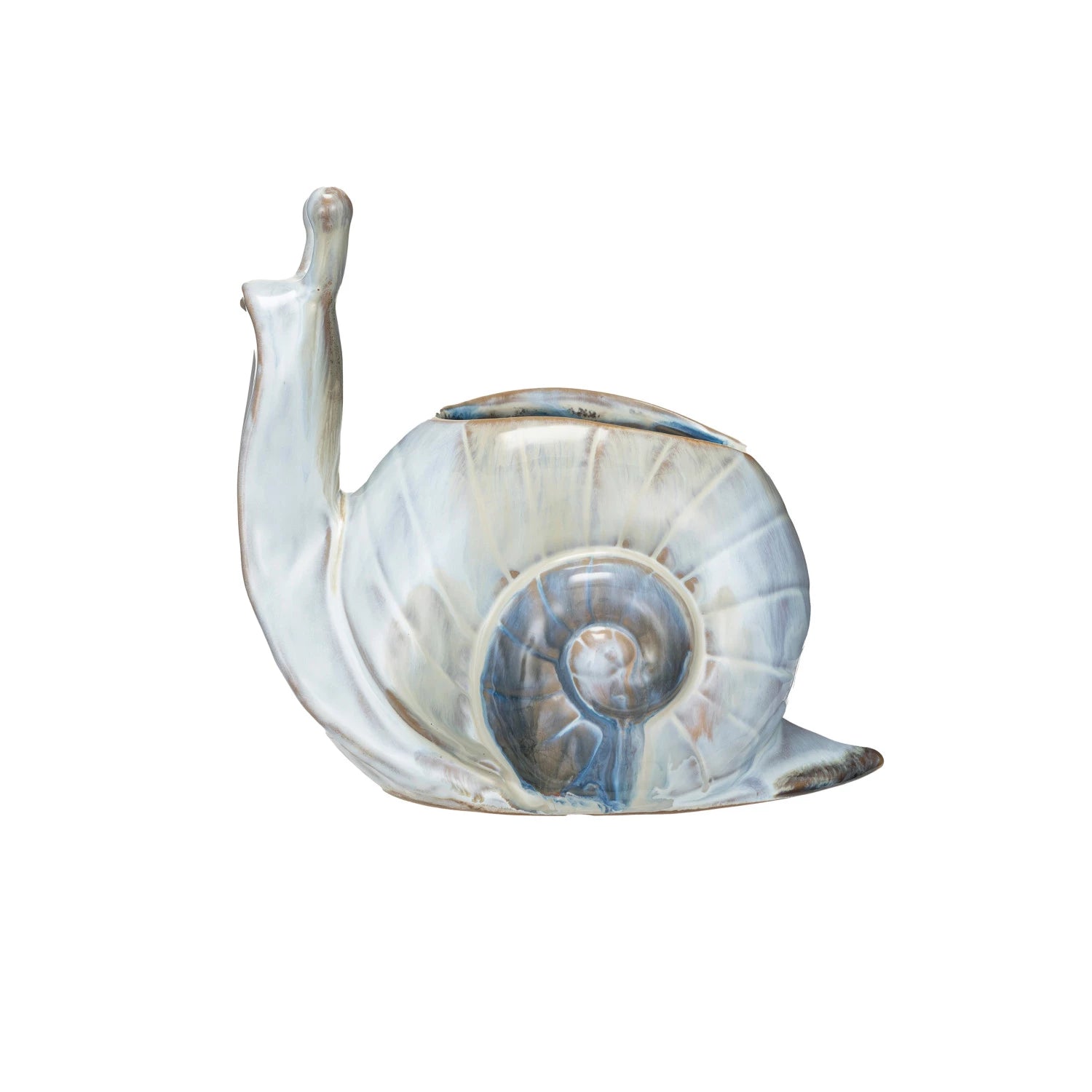 Stoneware Snail Vase/Planter, Multi Color
