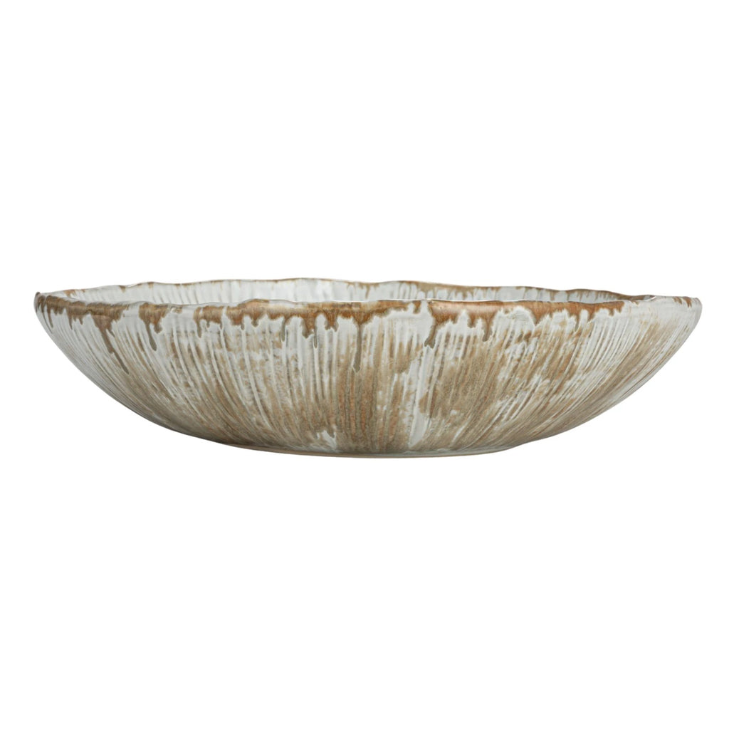 Stoneware Bowl, Reactive Crackle Glaze, 11-1/2"