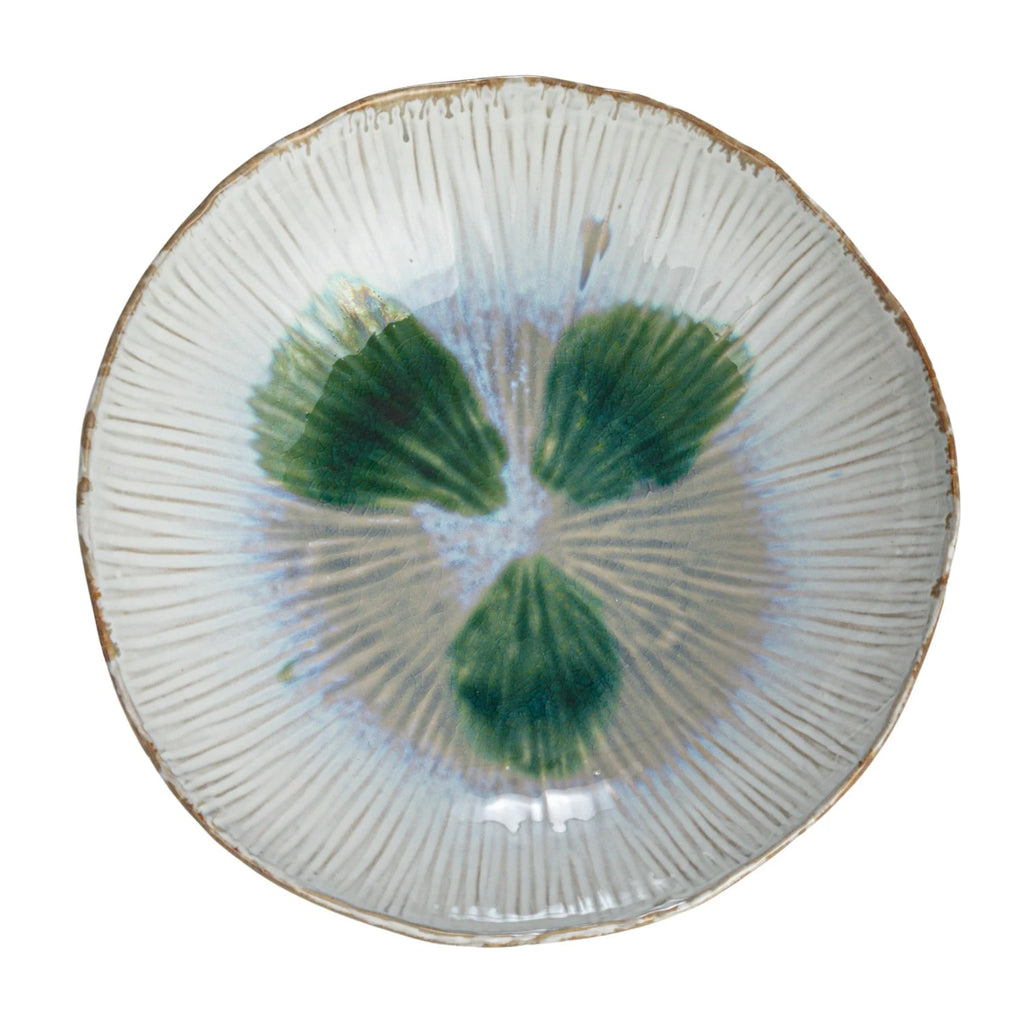 Stoneware Bowl, Reactive Crackle Glaze, 11-1/2"