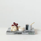 Marble Salt Cellar w/ Brass Spoon, Set of 2