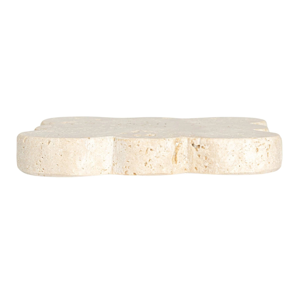 Travertine Coasters w/ Scalloped Edge, Set of 4