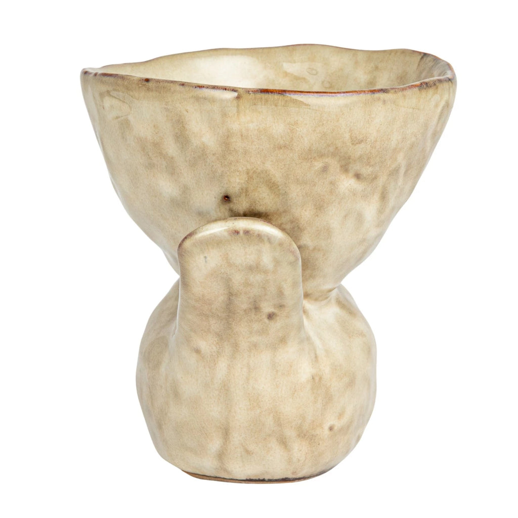 Stoneware Bird with Bowl - Cream