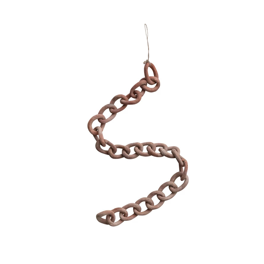 Handmade Terra-cotta Chain, Distressed Finish