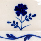 Hand-Painted Stoneware Butter Dish w Flower