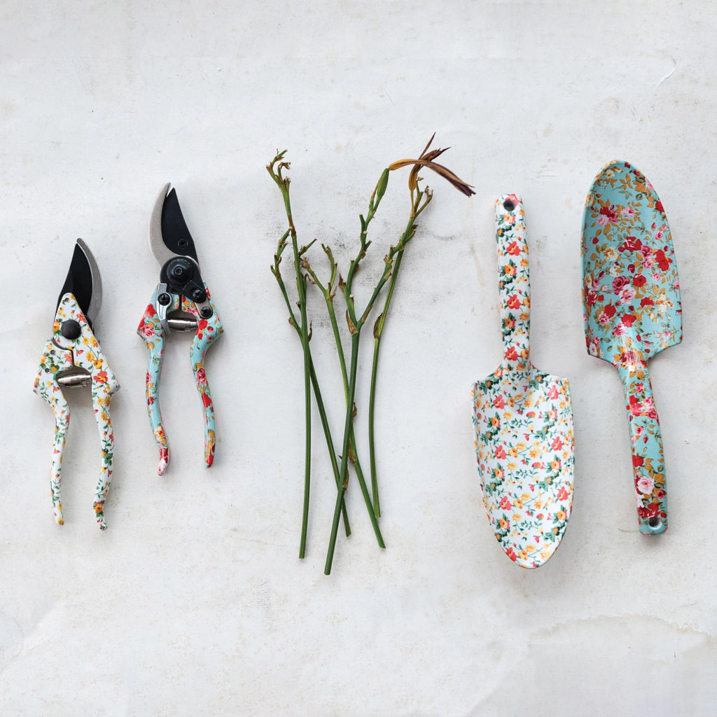 Aluminum Garden Spade  Floral Pattern