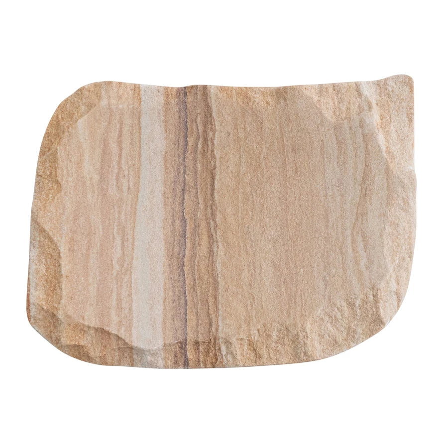 Rainbow Sandstone Soap Dish with Raw Edge