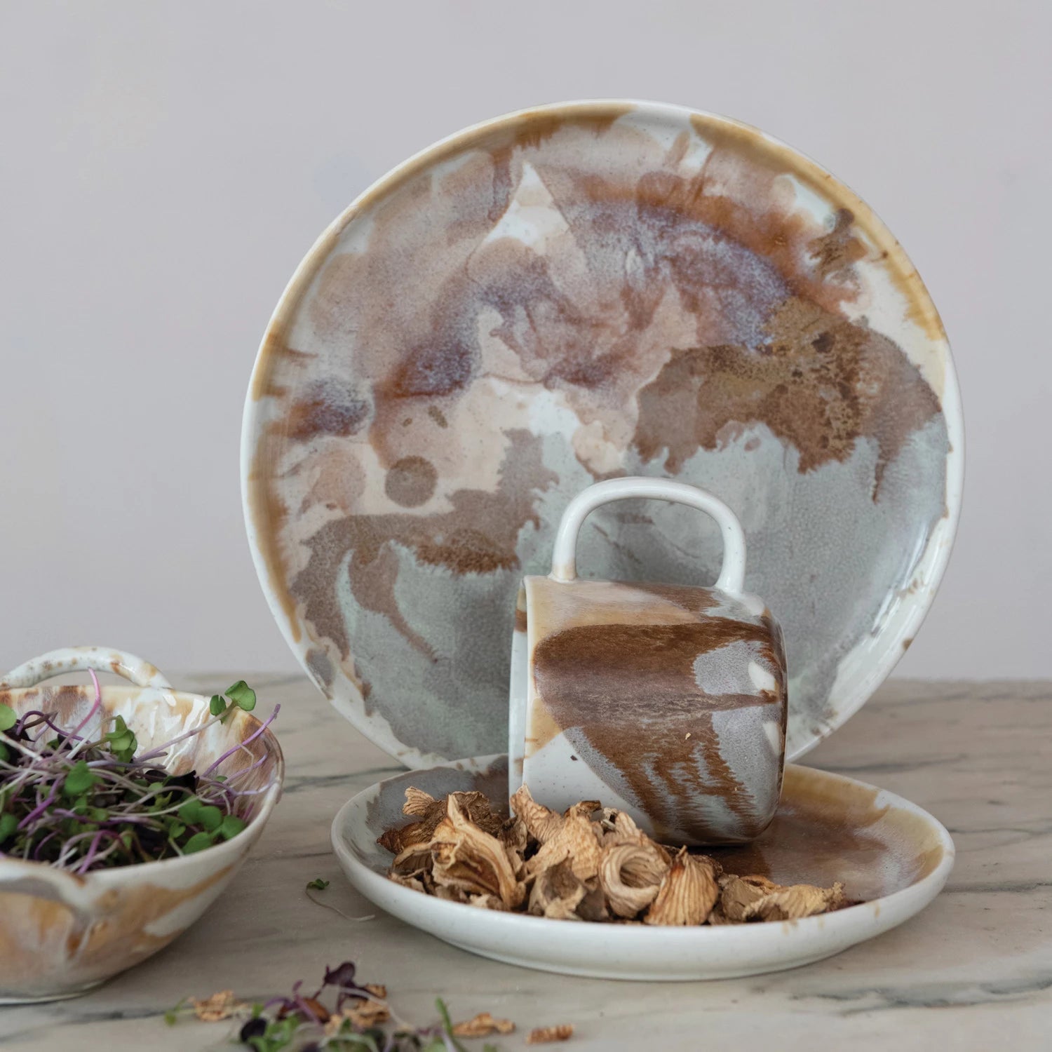 Stoneware Baker/Server w/ Handles, Reactive Glaze