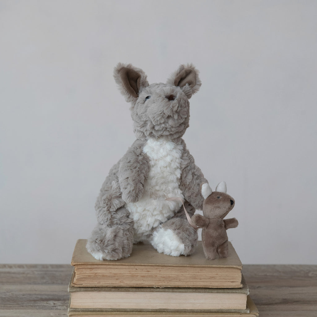 Plush Kangaroo with Joey in Pouch