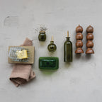 16 oz. Glass Oil Cruet w/ Metal Stopper, Olive Color & Gold Finish