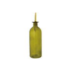 16 oz. Glass Oil Cruet w/ Metal Stopper, Olive Color & Gold Finish