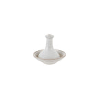 Round Stoneware Mortar & Pestle, White, Set of 2
