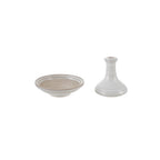 Round Stoneware Mortar & Pestle, White, Set of 2