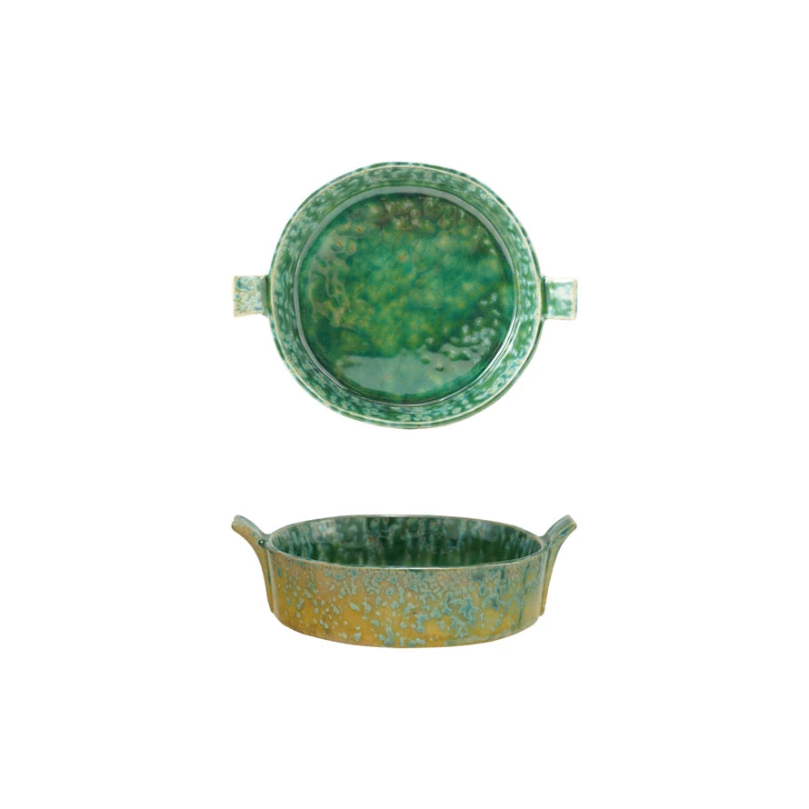 Stoneware Baker with Handles - Green