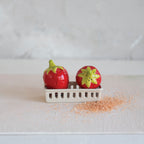 Strawberry S & P Shakers with Berry Basket Holder