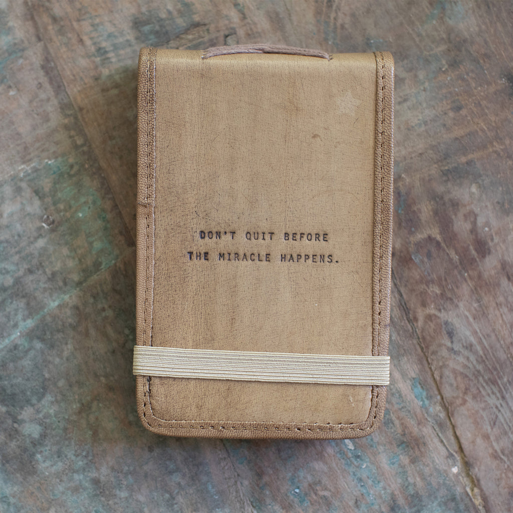 Don't Quit Mini Signature Leather Journal - Maple