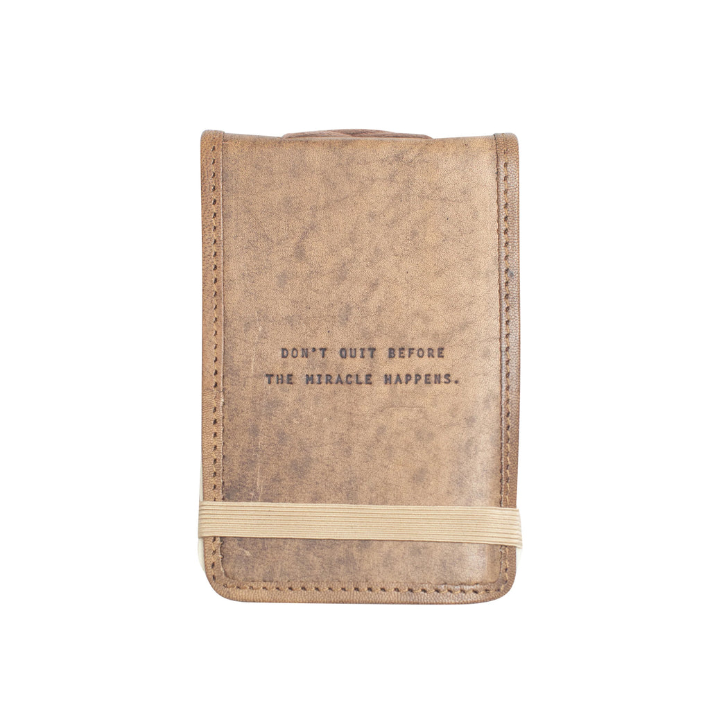 Don't Quit Mini Signature Leather Journal - Maple