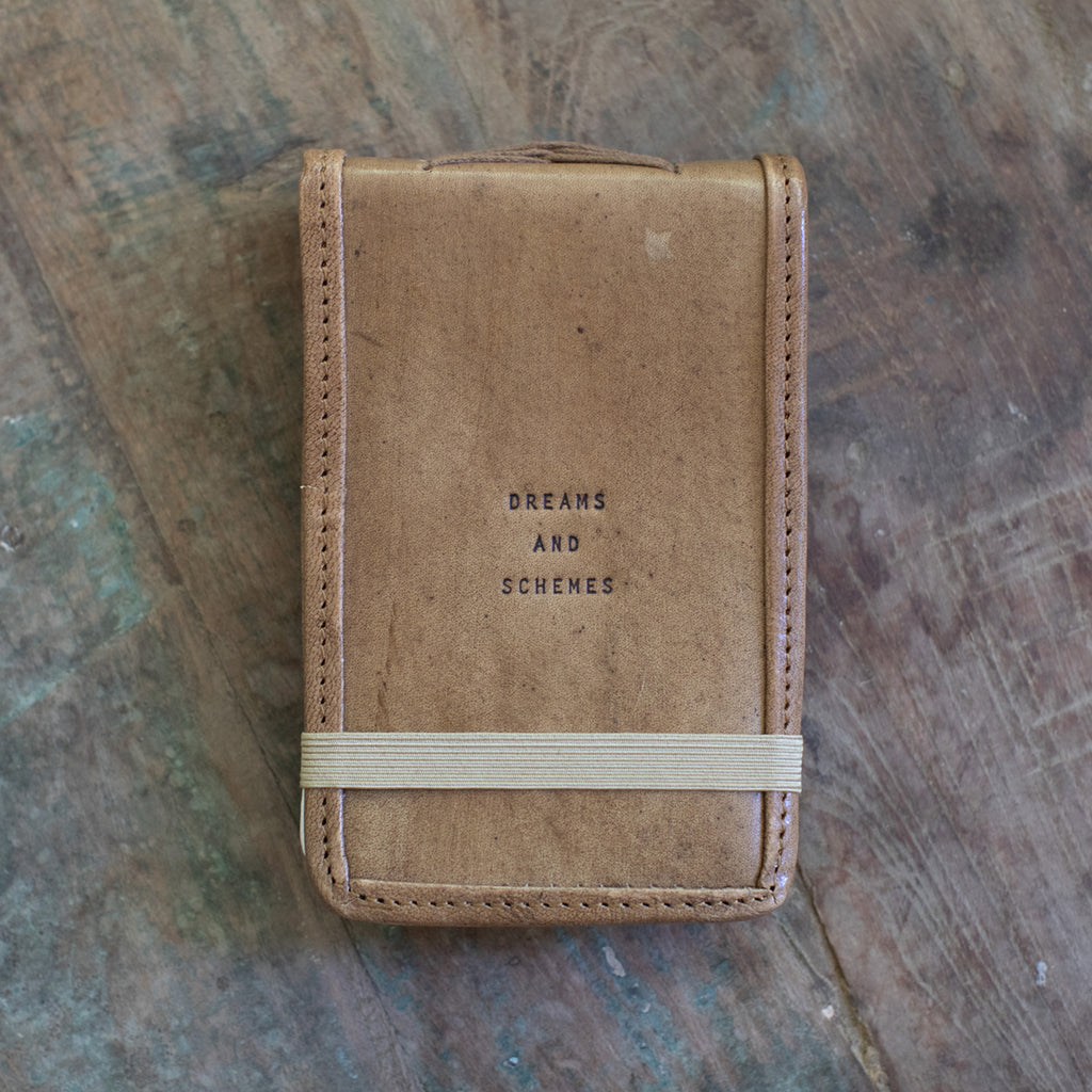 Dreams And Schemes Mini Signature Leather Journal - Maple