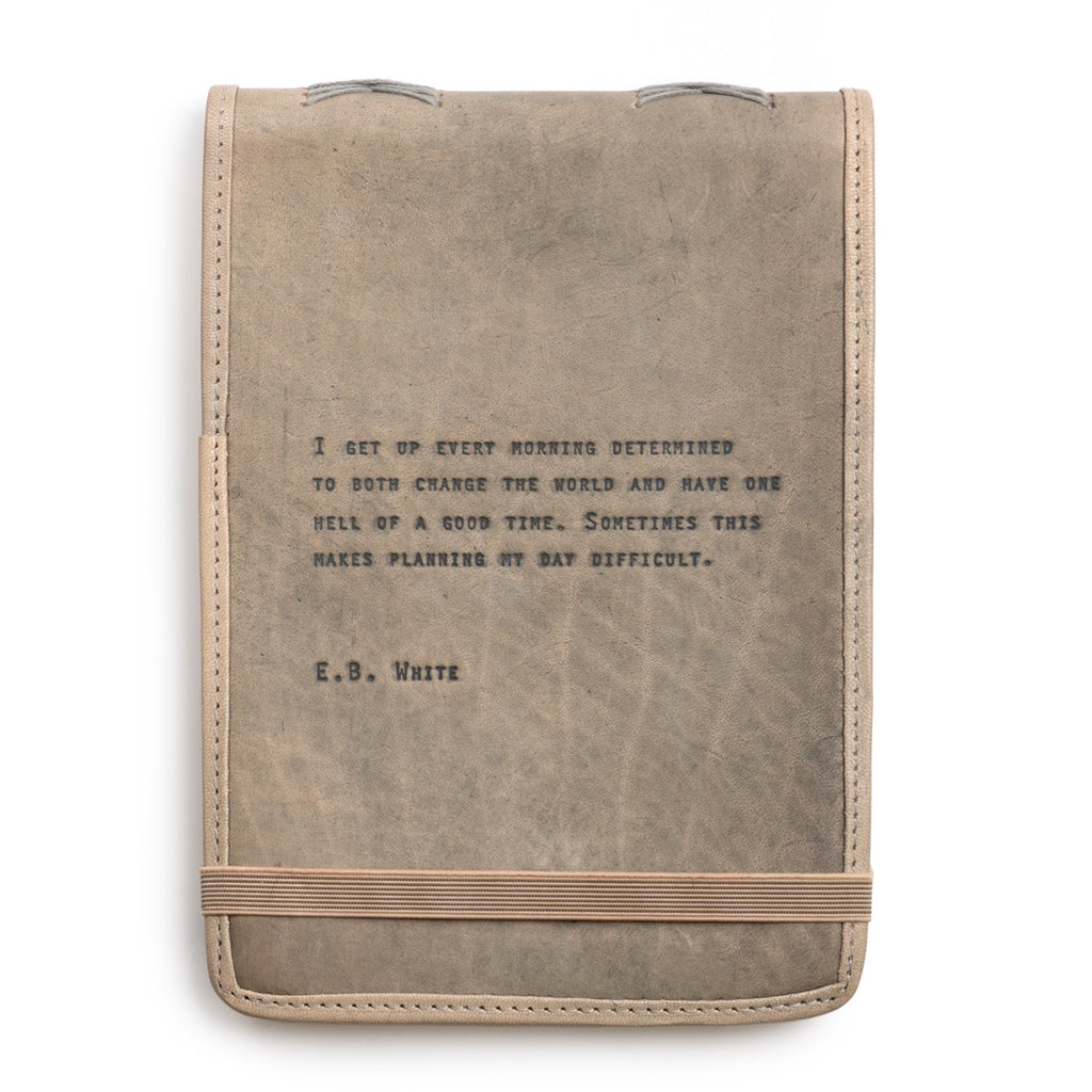I Get Up Every Morning Signature Leather Journal - Stone