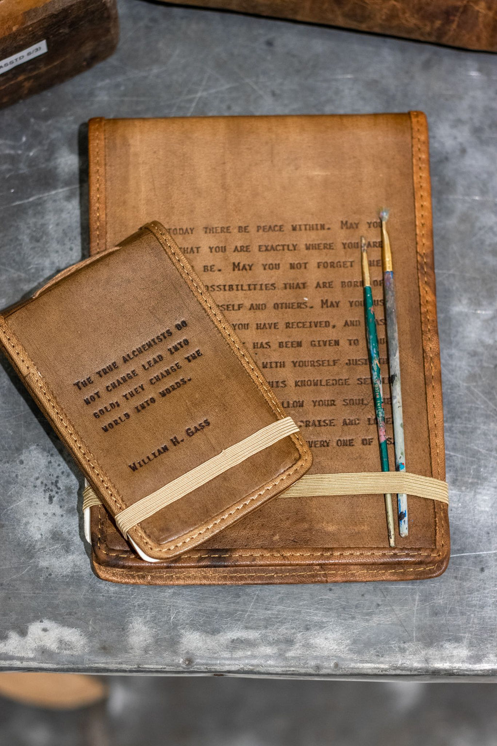 ***I Get Up Every Morning Signature Leather Journal - Maple