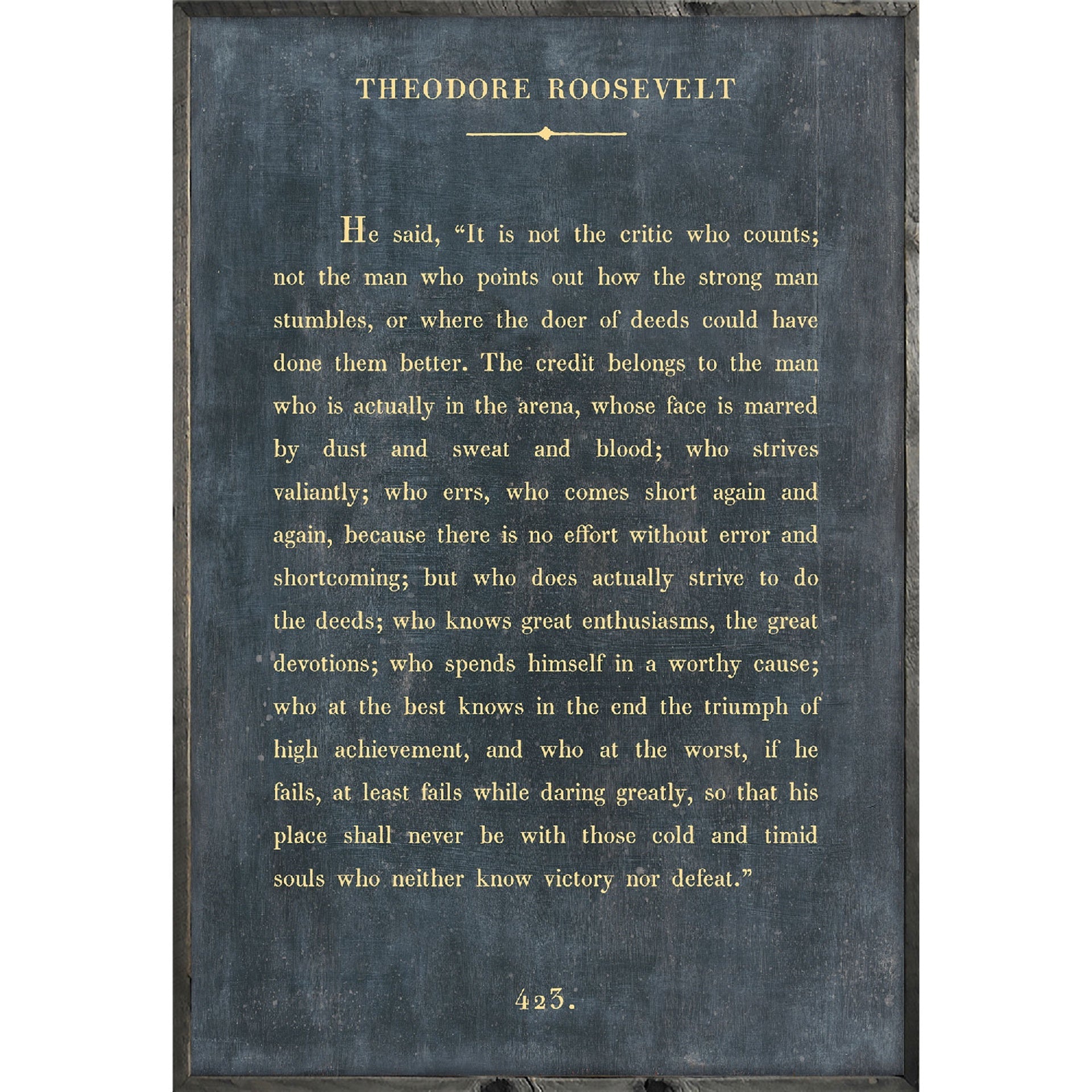 Theodore Roosevelt - Book Collection (Grey Wood) - Art Print