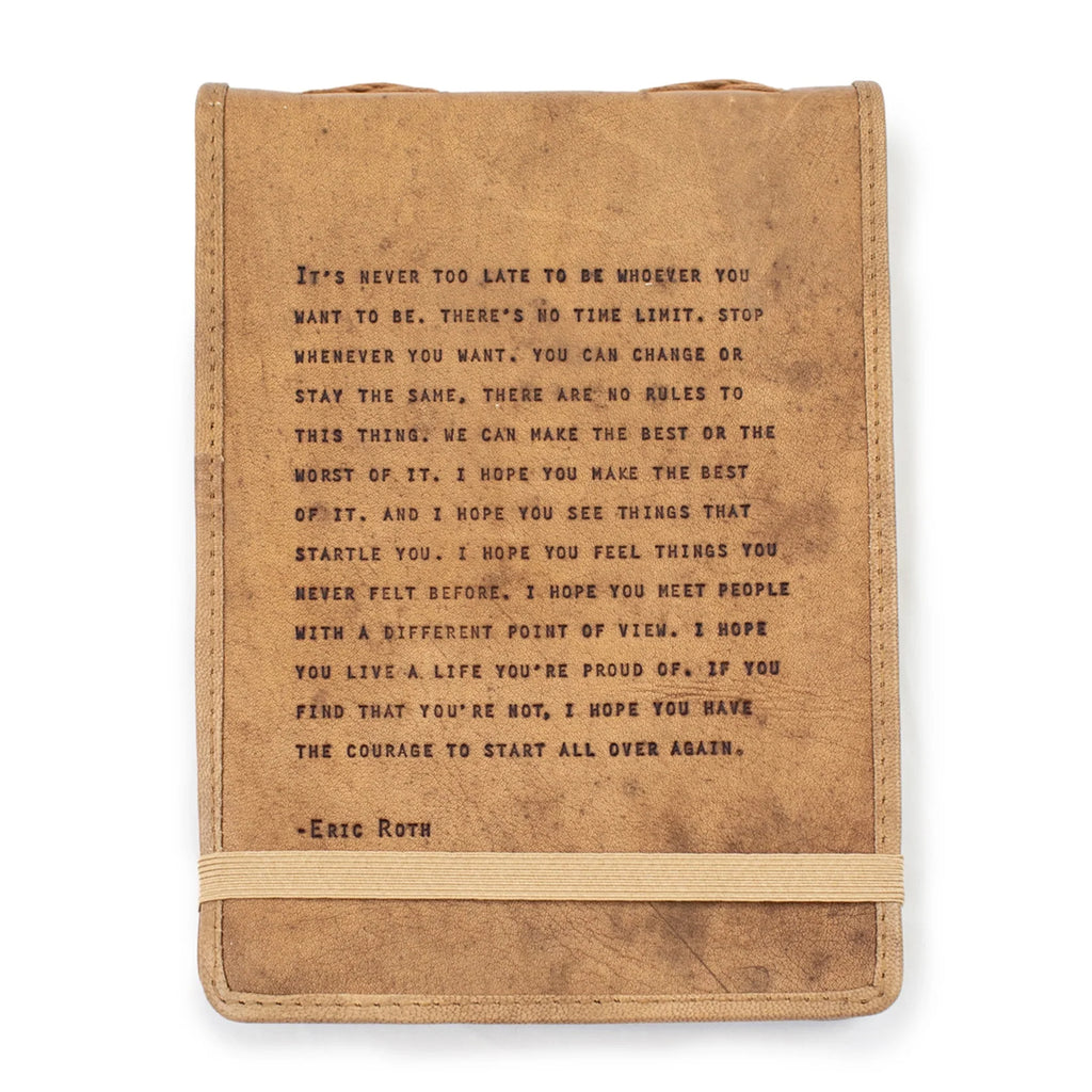 It's Never Too Late Signature Leather Journal - Maple