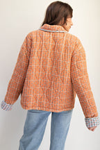 Quilted Mineral Washed Jacket, Cinnamon