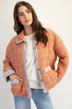 Quilted Mineral Washed Jacket, Cinnamon
