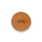 Happy Hour Leather Coaster in Tan - Set of 4