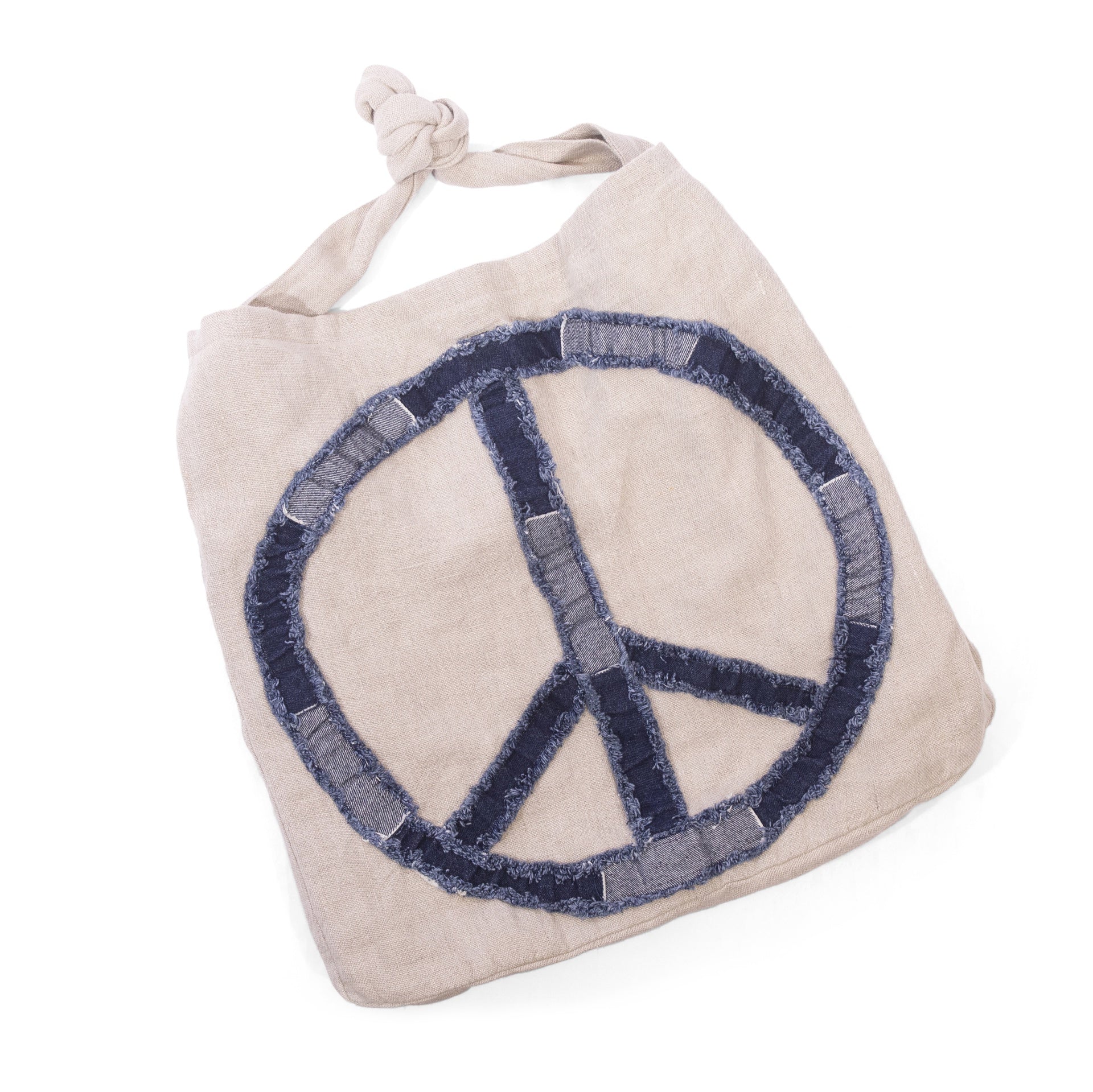 ***Stitched Peace Sign Messenger Bag 21.5" x 18.5"