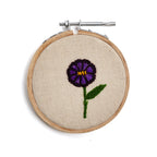 Purple Flower Small Embroidery Hoop Collection - 4”