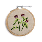 Purple Flowers Small Embroidery Hoop Collection - 4”