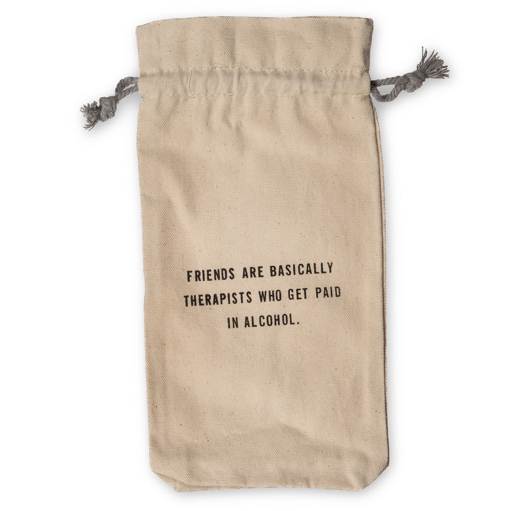 Friends are Therapists Wine Bag