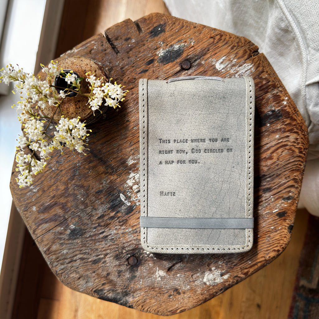 This Place Mini Signature Leather Journal - Stone