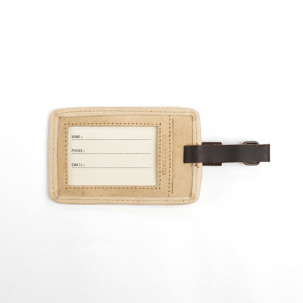 I Am Restless (Anais Nin) Leather Luggage Tag in Honey