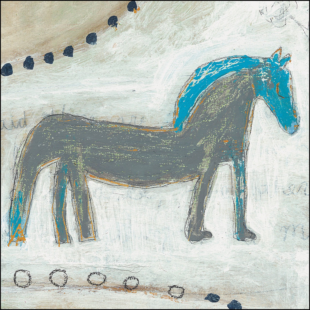 Horse with Blue Mane Art Print