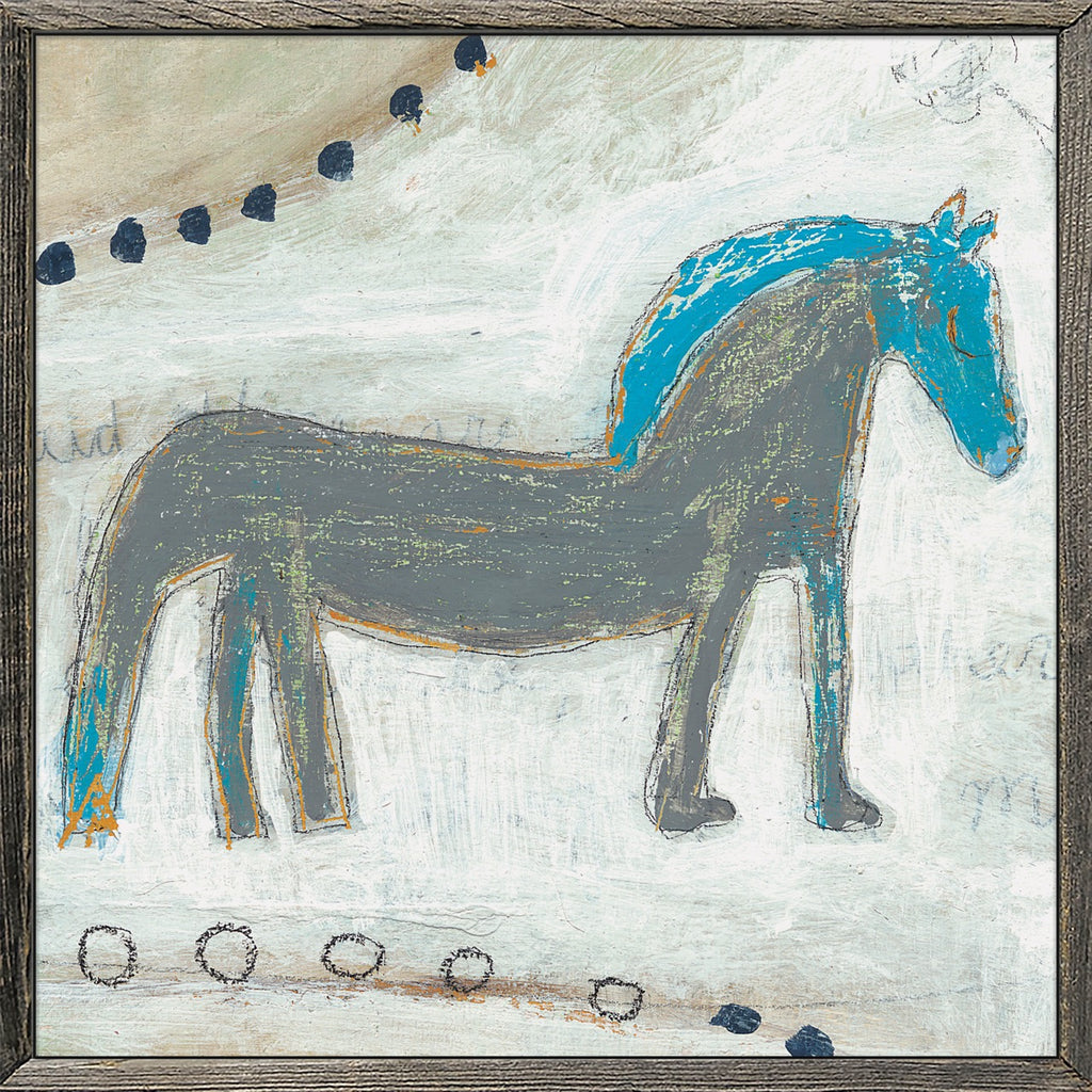 Horse with Blue Mane Art Print