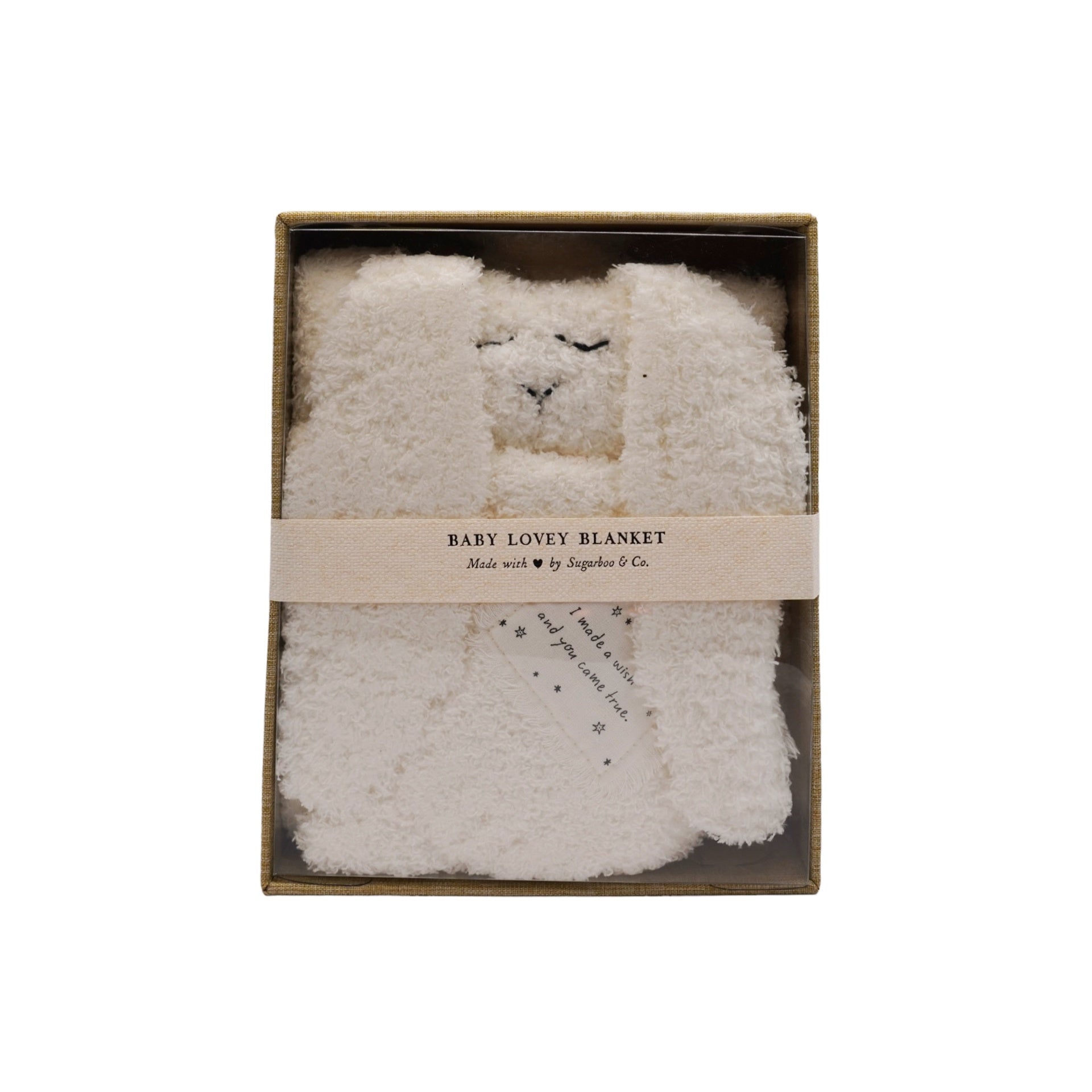 "I made a wish and you came true." Bunny Baby Lovey Blanket