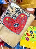 Boho Heart Embroidered Bandana