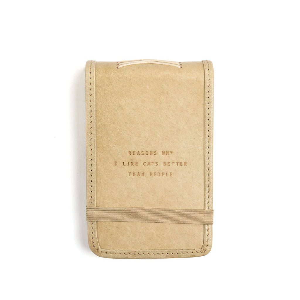 Reasons Why I Like Cats Mini Signature Leather Journal - Honey